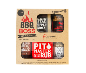 BBQ Boss Seasoning Set | Coffee And Paprika Pit Master Rub | BBQ Sauce and More