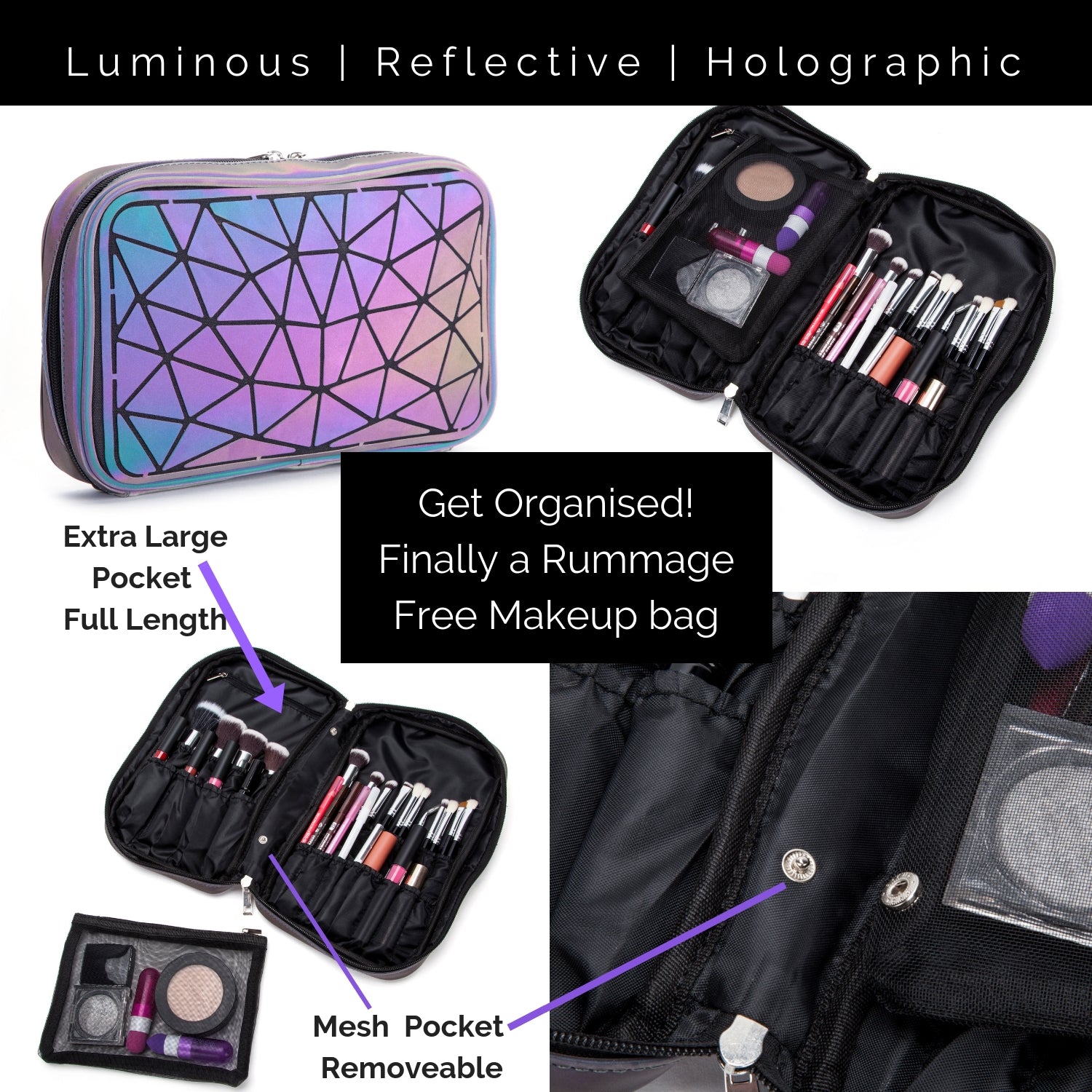 Geometric iridescent bag shop