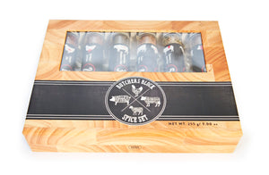 Butchers Block | 6 XL Glass Tubes Spice Gift Set | BBQ Masters Treat