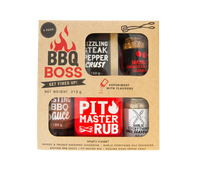 BBQ Boss Seasoning Set | Coffee And Paprika Pit Master Rub | BBQ Sauce and More