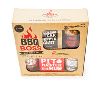 BBQ Boss Seasoning Set | Coffee And Paprika Pit Master Rub | BBQ Sauce and More